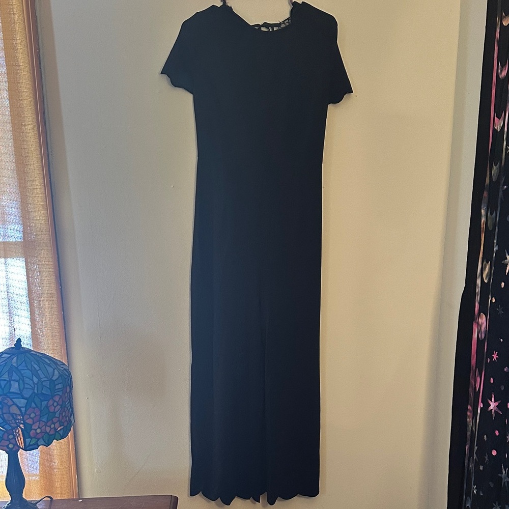 Elegant Black Lace Open Back Jumpsuit